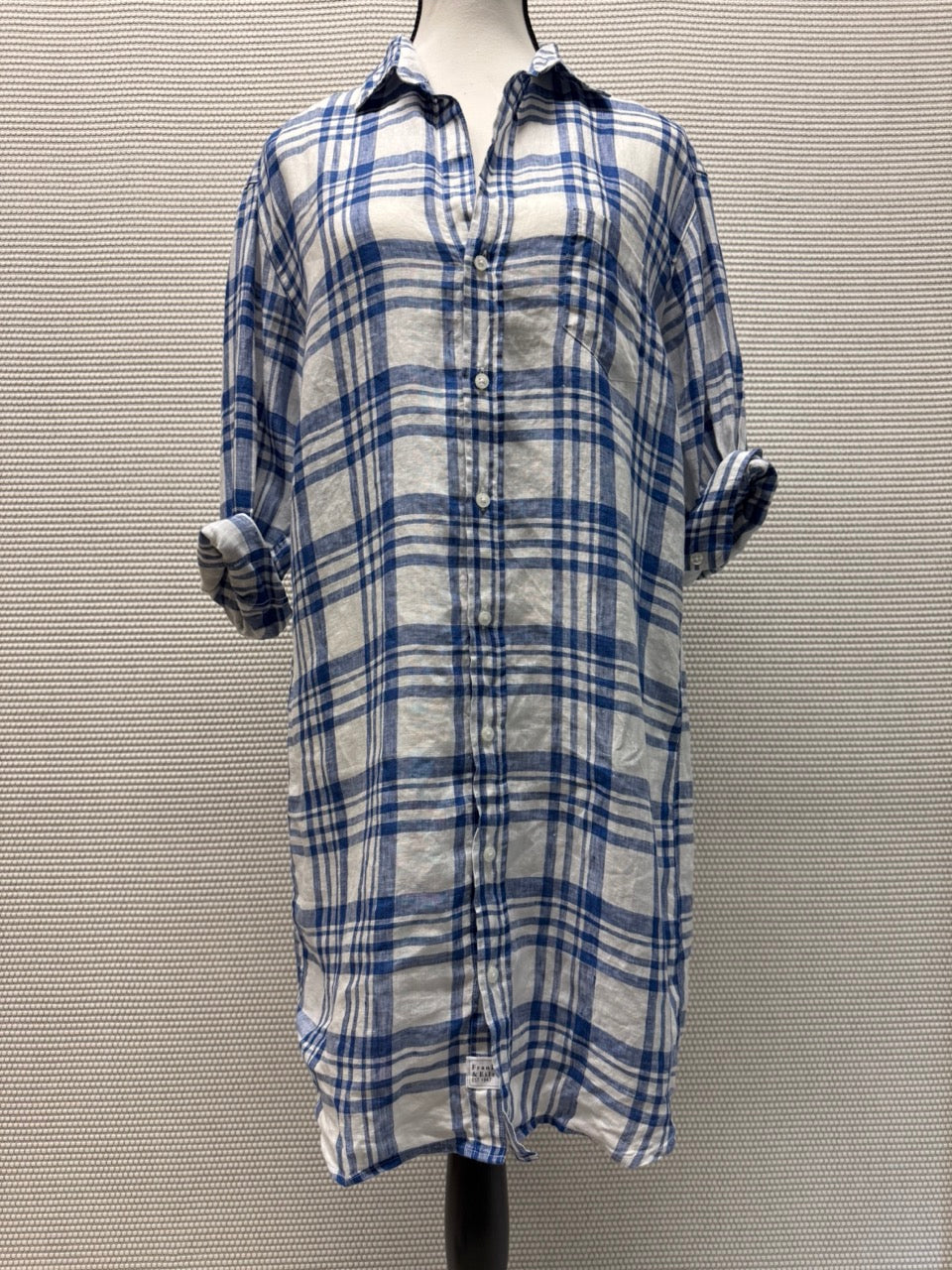 Frank & Eileen Blue Plaid Woven Button-Up Dress