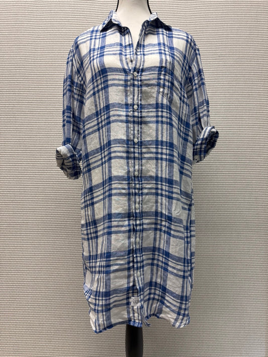 Frank & Eileen Blue Plaid Woven Button-Up Dress