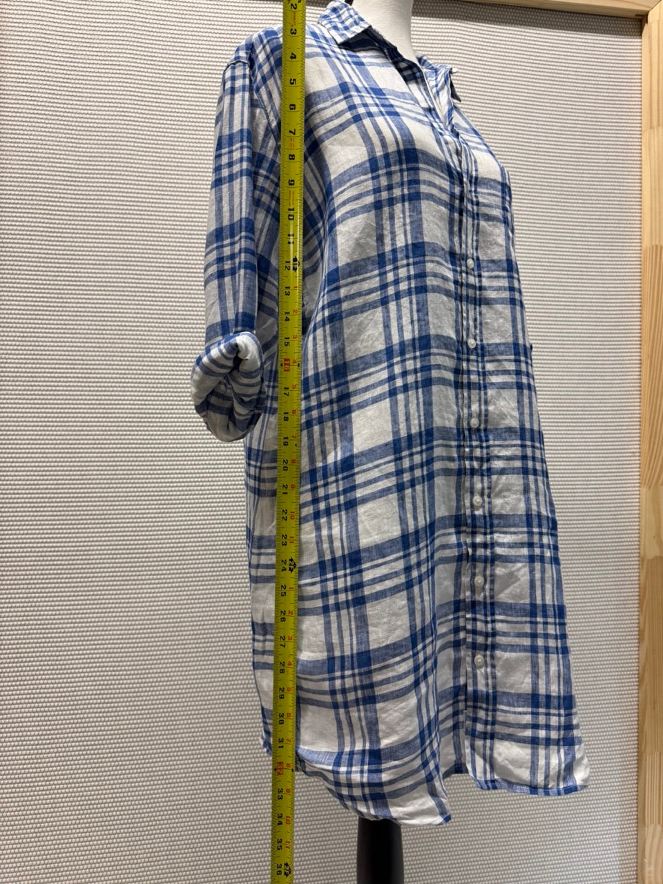 Frank & Eileen Blue Plaid Woven Button-Up Dress