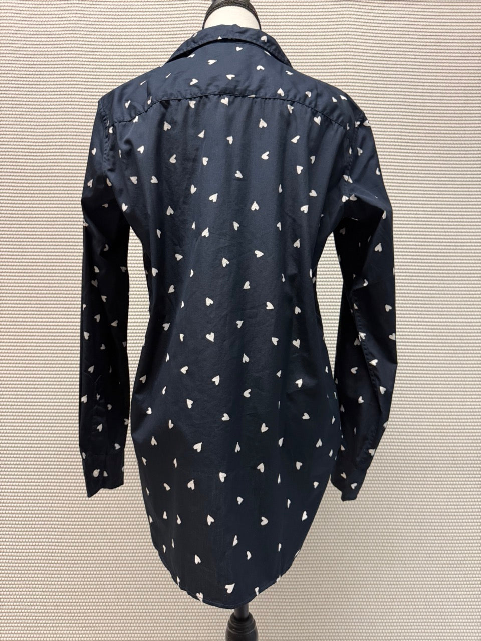 Frank & Eileen Navy White Hearts Button-Up Blouse