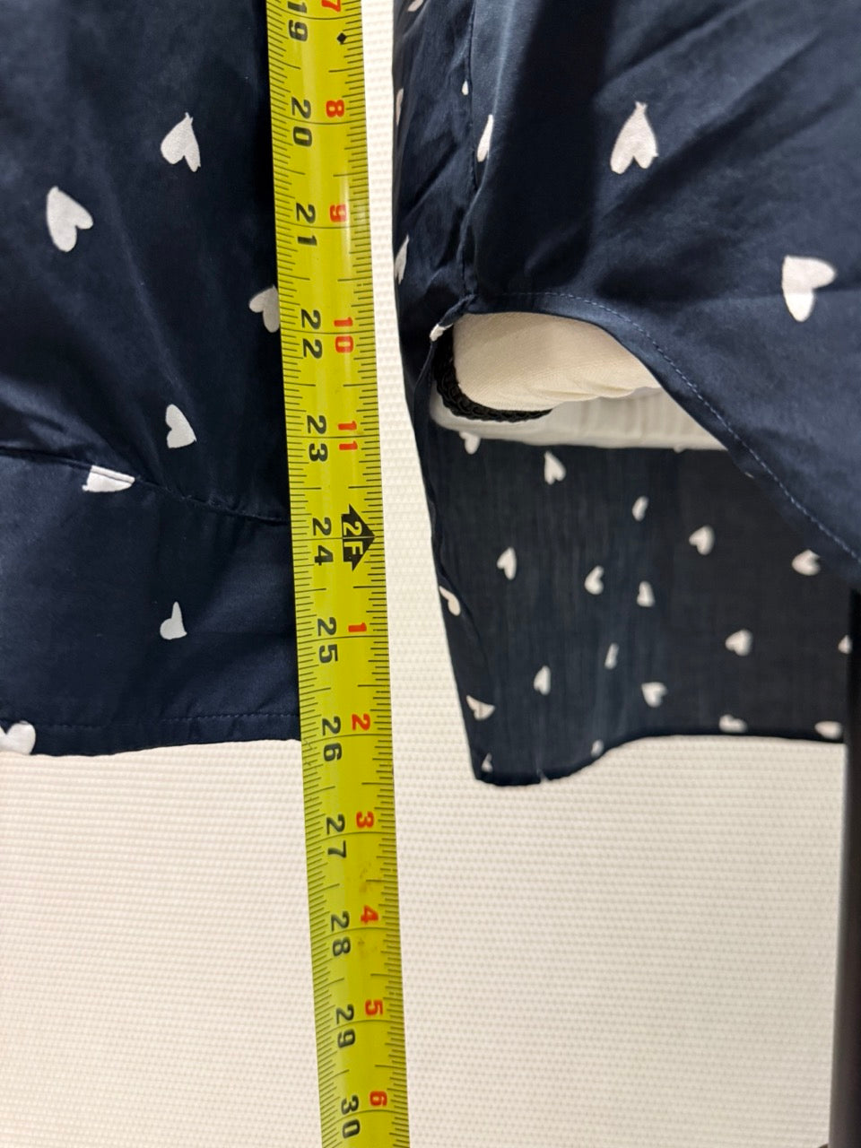 Frank & Eileen Navy White Hearts Button-Up Blouse