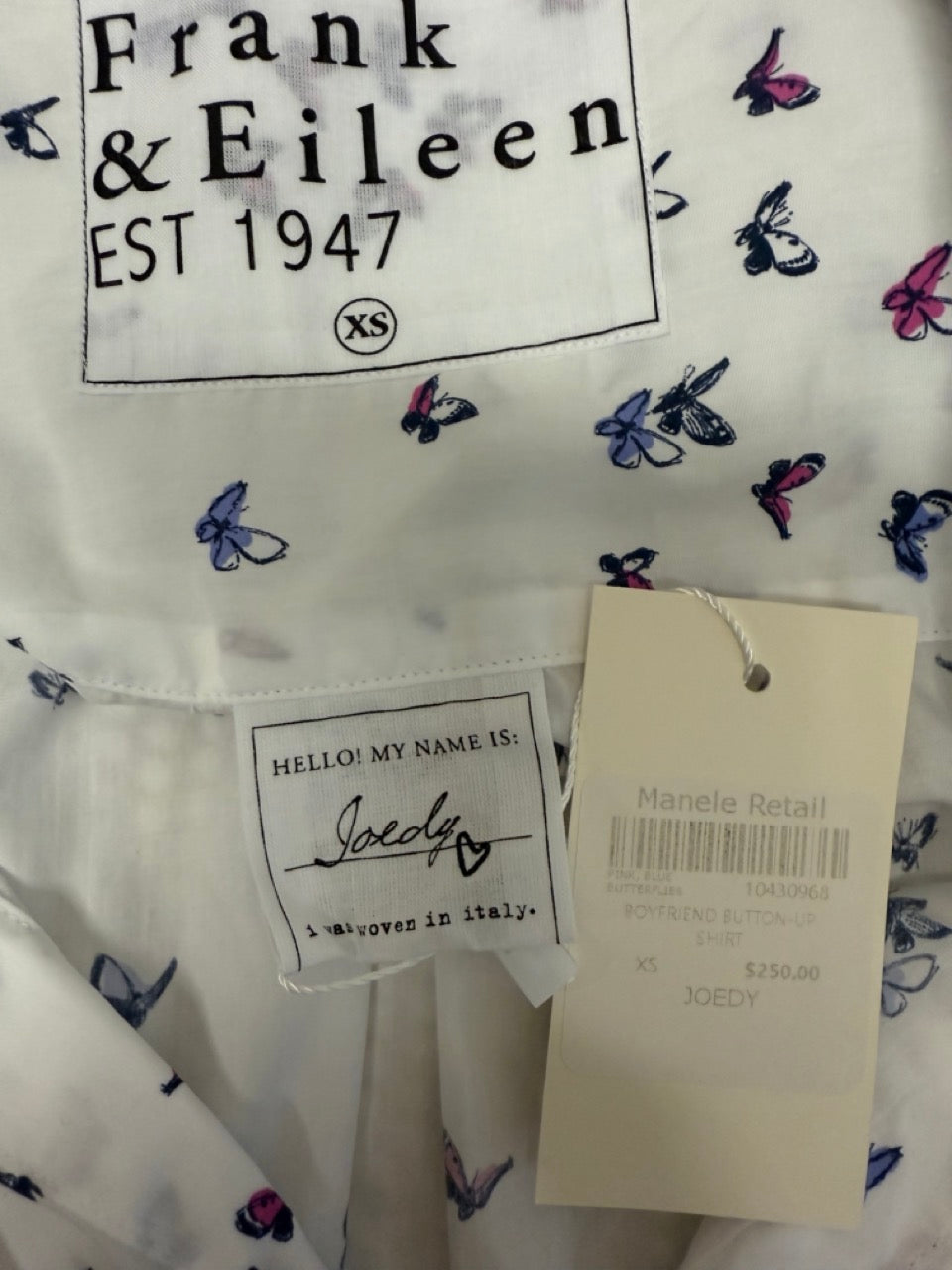Frank & Eileen Butterflies Print Button-Down Shirt