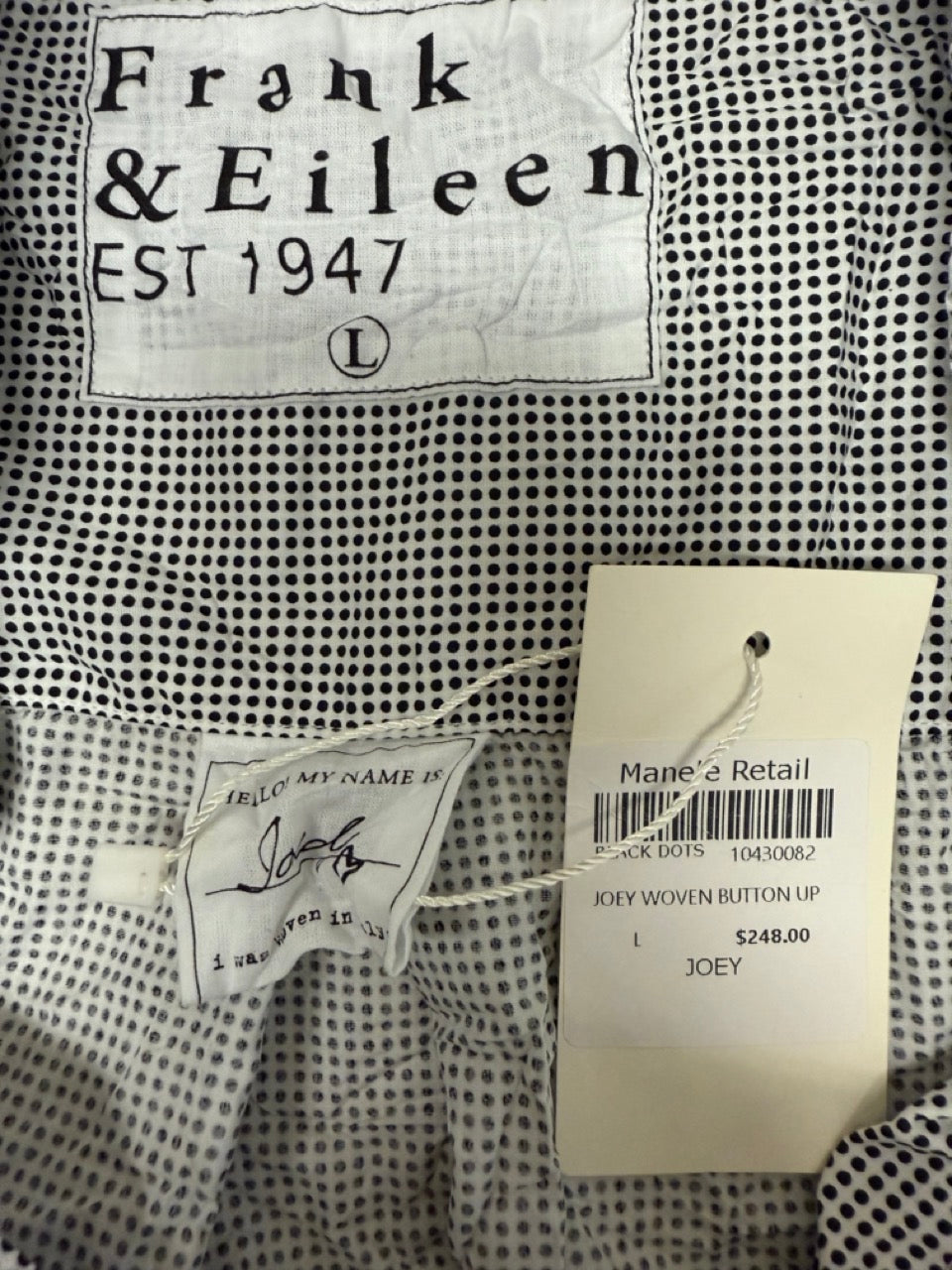 Frank & Eileen Black Dots Woven Button-Up Shirt