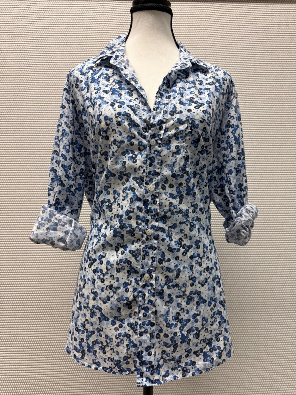 Frank & Eileen Blue Floral Woven Button-Up Shirt