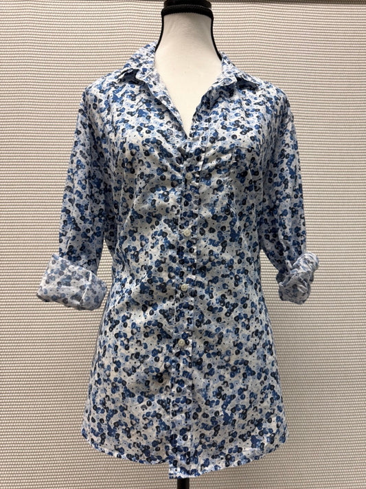 Frank & Eileen Blue Floral Woven Button-Up Shirt