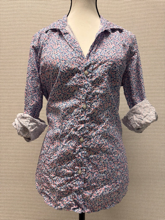 Frank & Eileen Blue Floral Woven Button-Up Shirt