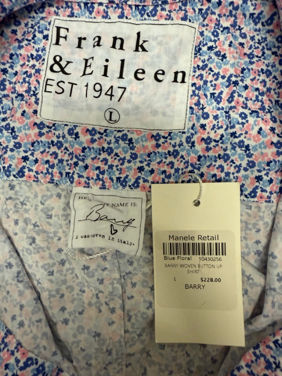 Frank & Eileen Blue Floral Woven Button-Up Shirt