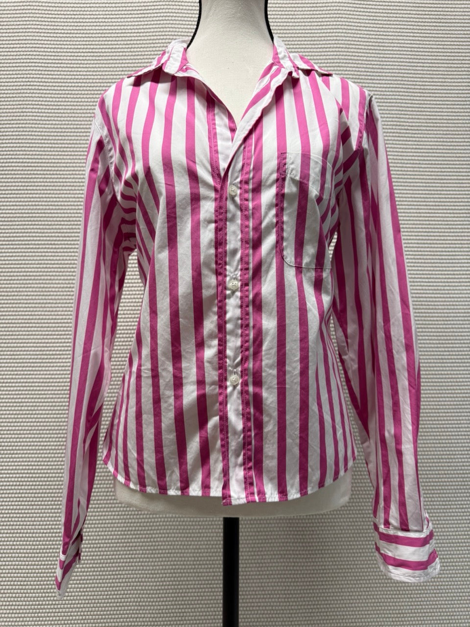 Frank & Eileen Pink and White Striped Button-Down Shirt