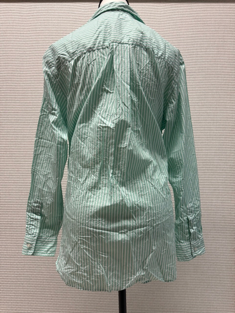 Frank & Eileen Green and White Striped Woven Button-Up Shirt