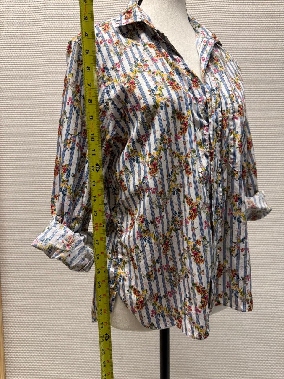 Frank & Eileen Silvio Woven Floral Stripe Button-Up Shirt