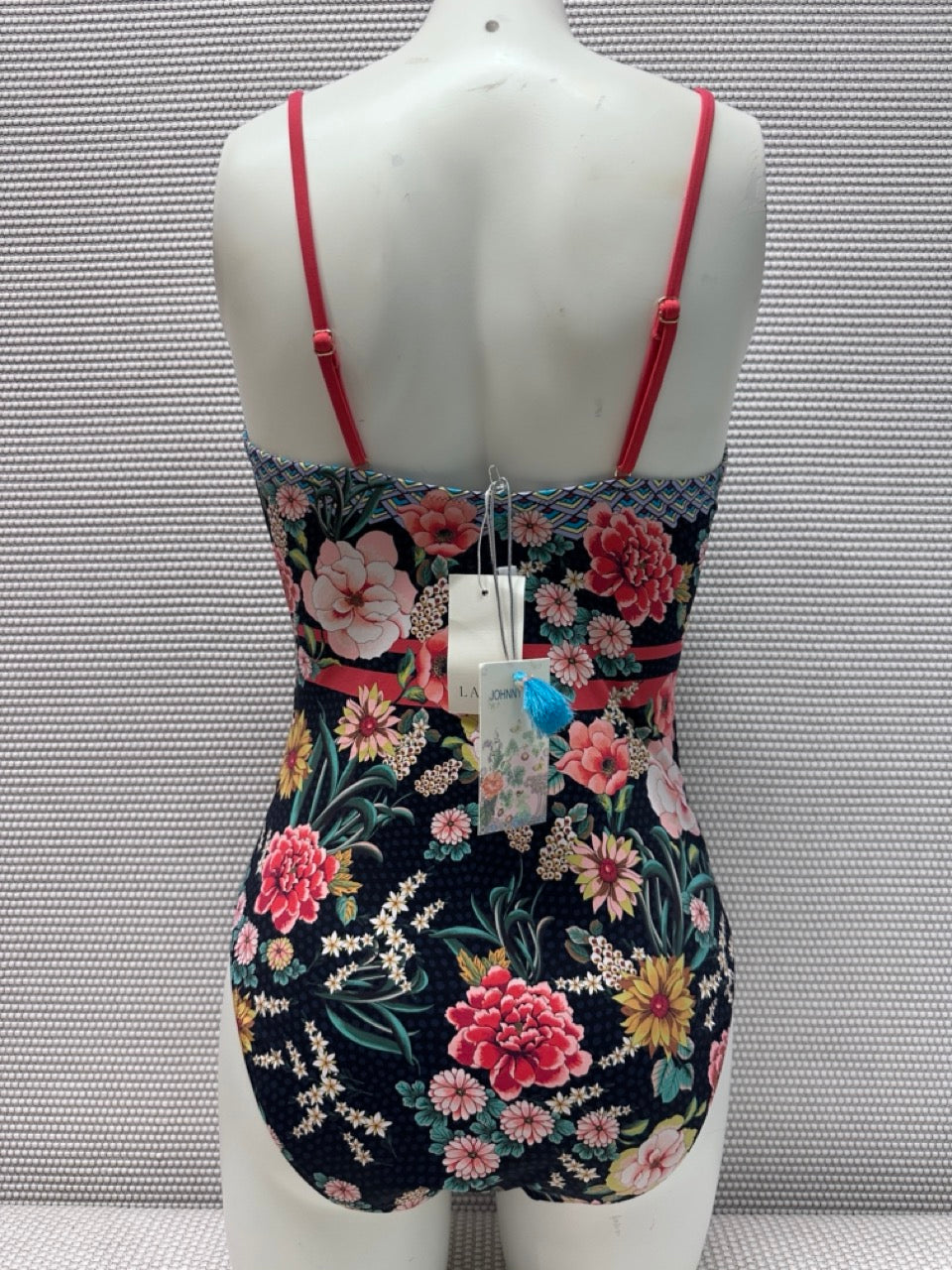 Johnny Was Spaghetti Strap One Piece Multi Print Swimsuit