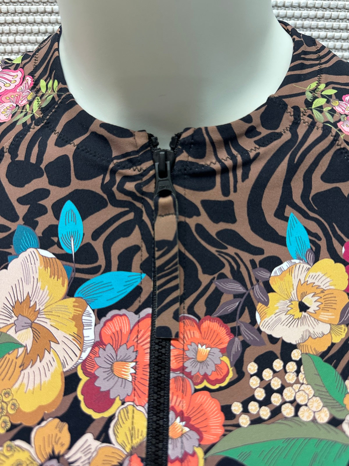 Johnny Was Millo Zebra Surf Multi Print Rash Guard