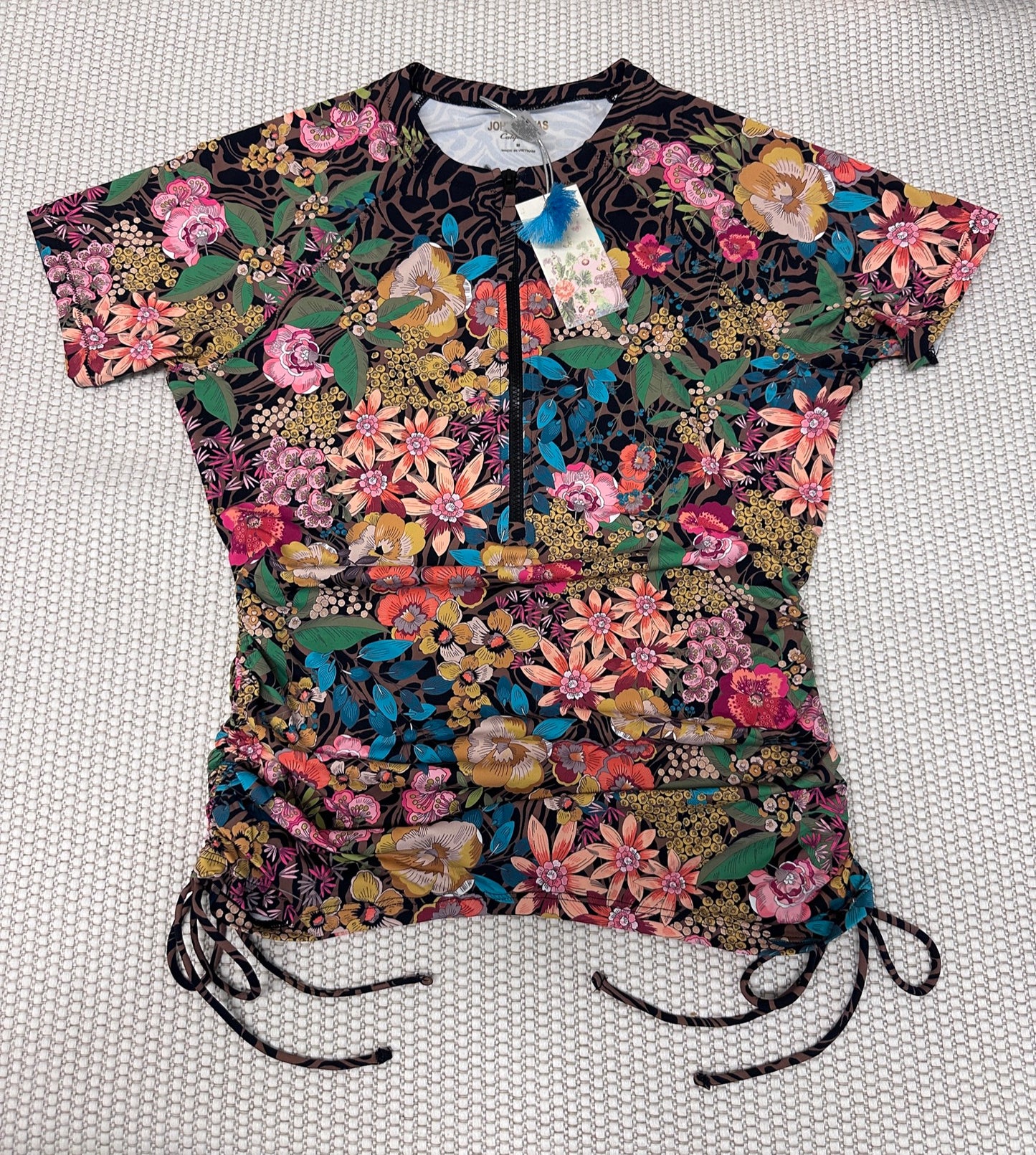Johnny Was Millo Zebra Surf Multi Print Rash Guard