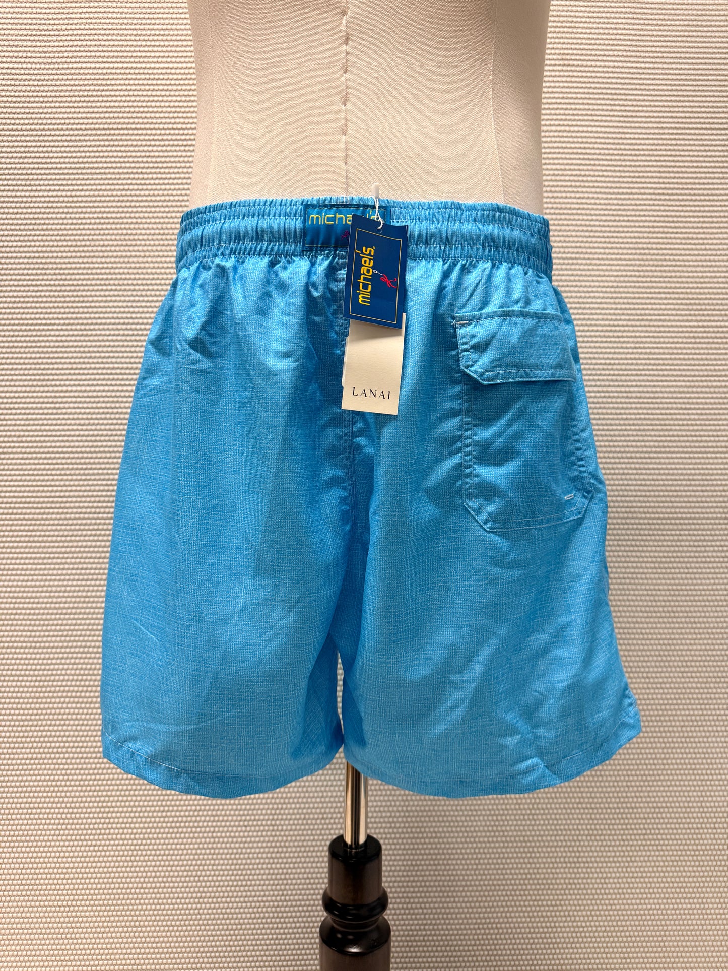 Michael's Drawstring Shorts w/ Cyclist Liner in Turquoise -New with Tag. Resort Retail $125.00