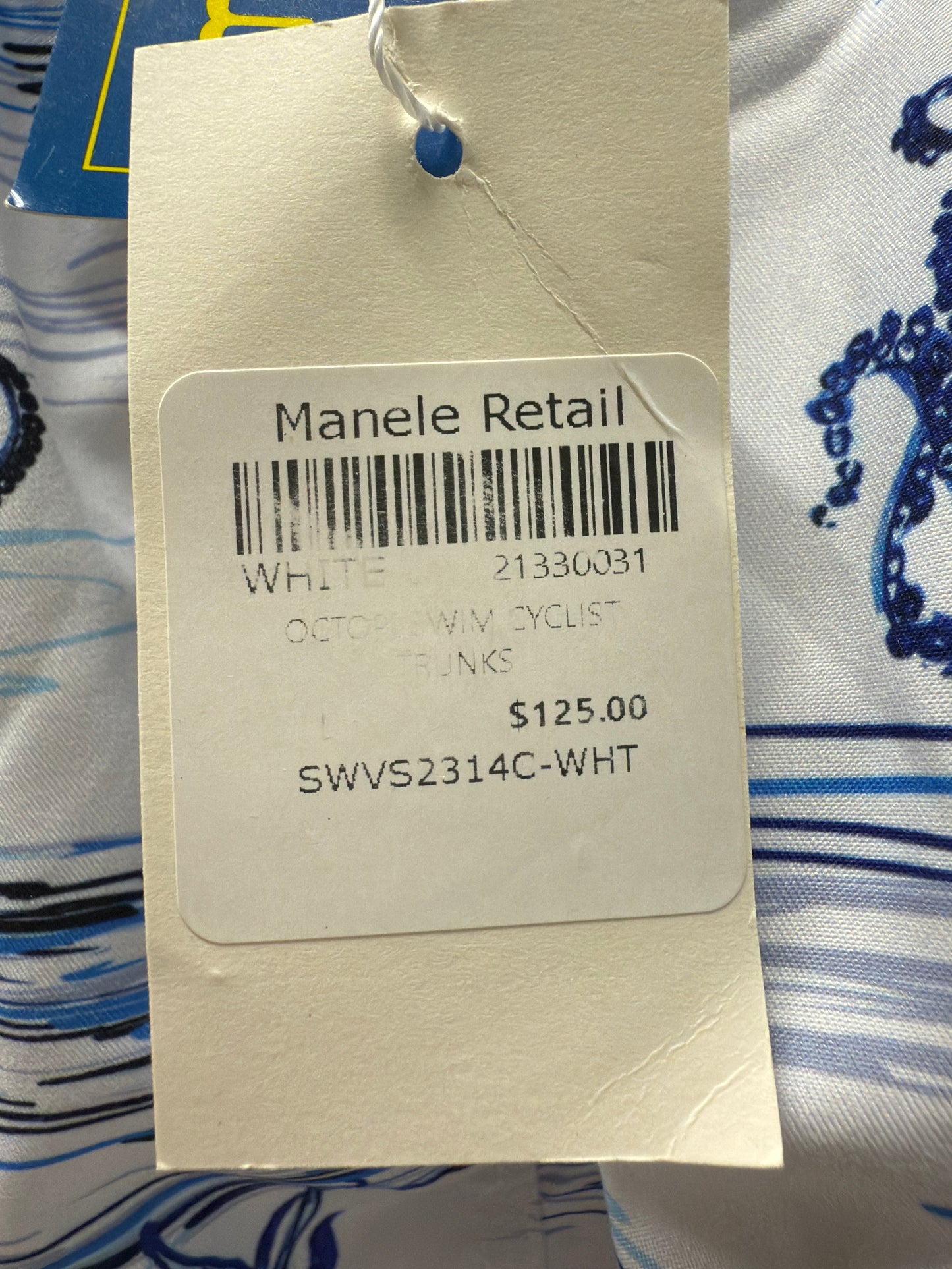 Michael's Men's Blue & White Octupus Shorts w/ Cyclists Liner -New with Tags. Resort Retail $125.00