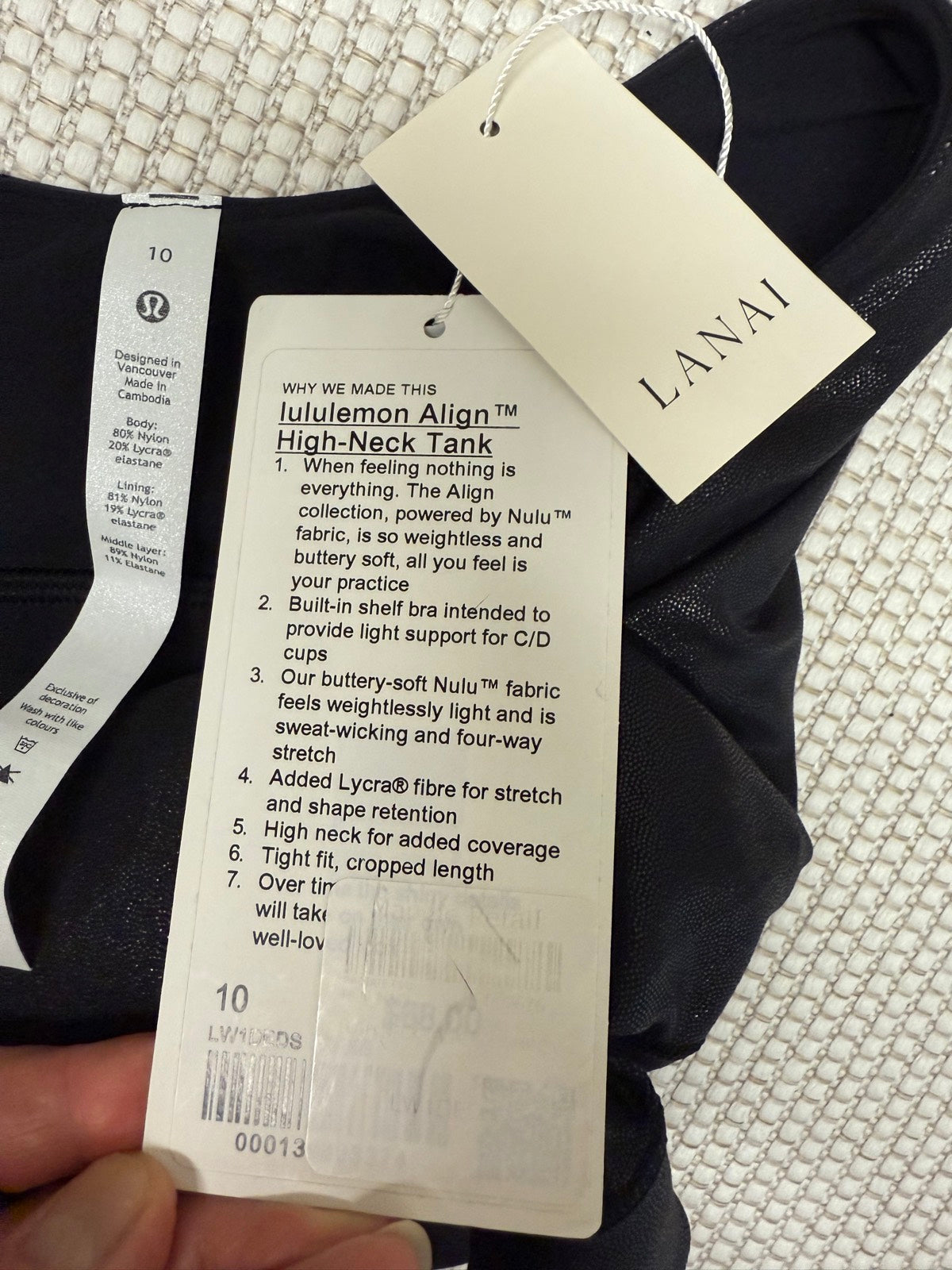 Lululemon Align 1 High-Neck Tank Shiny Black Top