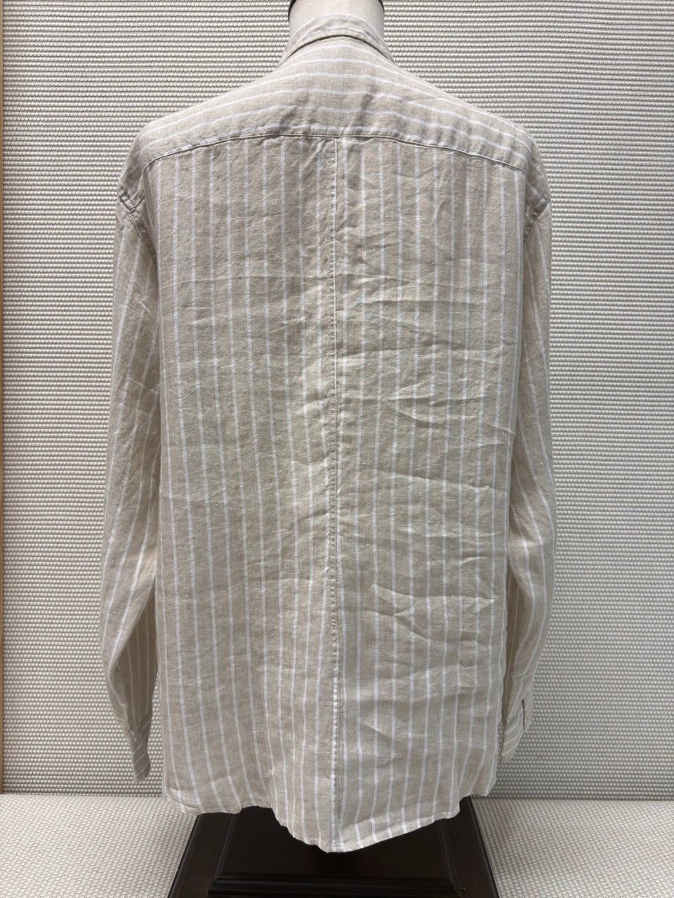 Mens Frank & Eileen “Finbar” Tan & White Striped Button-Front Shirt – XL