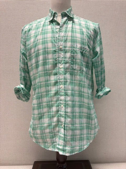 Frank & Eileen “Don” Mint Plaid Woven Men’s Button-Up Shirt. New with Tags. Resort retail $228.