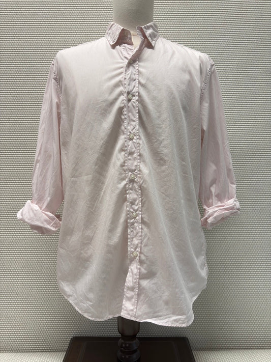 Frank & Eileen “Finbar” Red & White Pinstripe Men’s Button-Front Shirt. New with Tags. Resort retail $238.