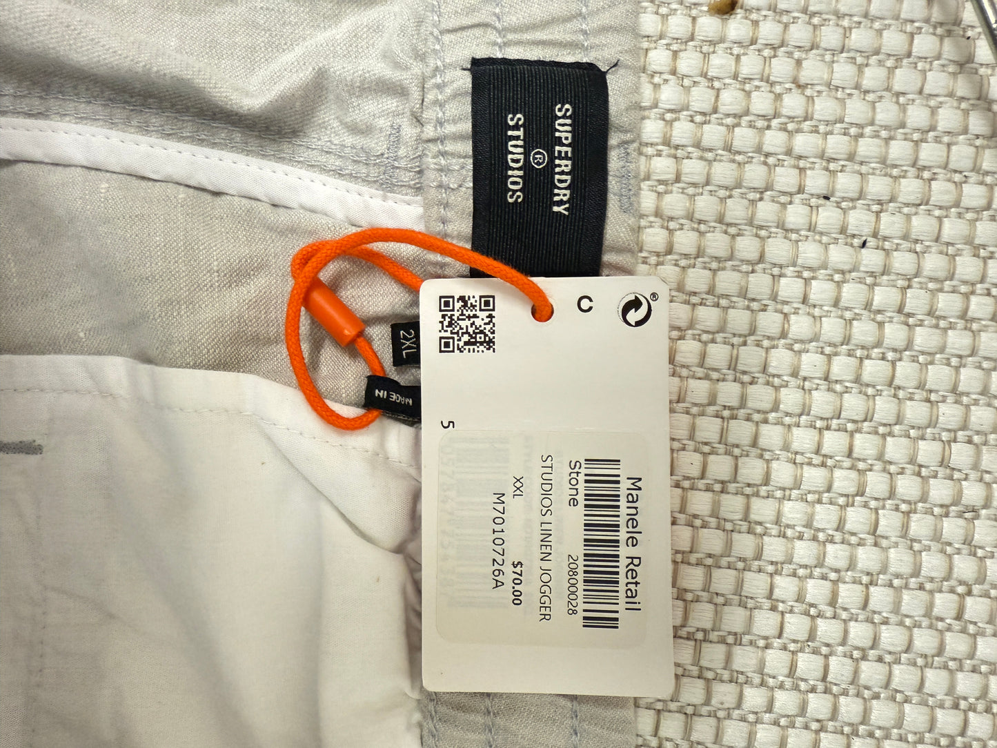 Superdry Studios Linen Jogger in Stone — New with Tags. Resort retail $70.