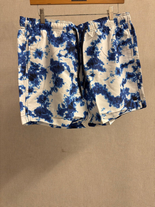 Superdry Studios "Studio Trunks” Swim Shorts in Blue Tie-Dye Print — New with Tags. Resort retail $45.