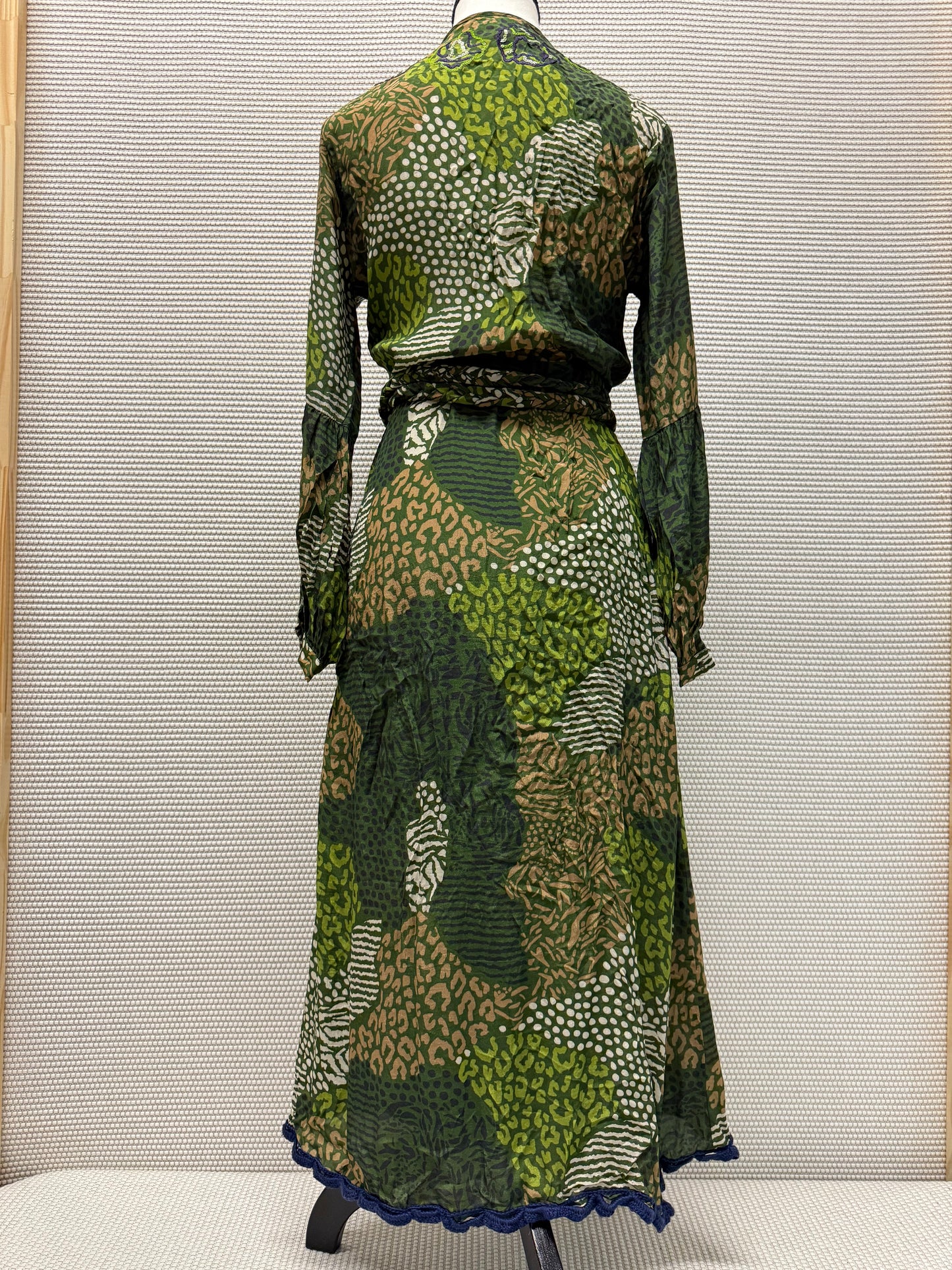 Dora Wrap Dress - Green Animal Print