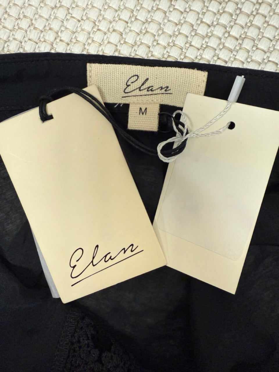 Elan “Black Lace-Trim Button Front Tunic Cover-Up” —New with Tags. Resort retail $88.