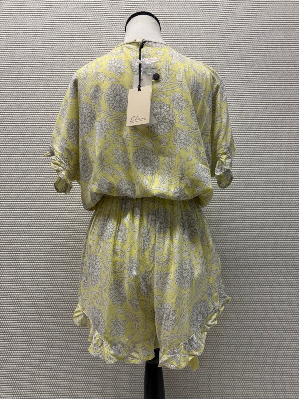 Elan “Light Yellow Floral Button-Front Romper” — New with Tags. Resort retail $65.