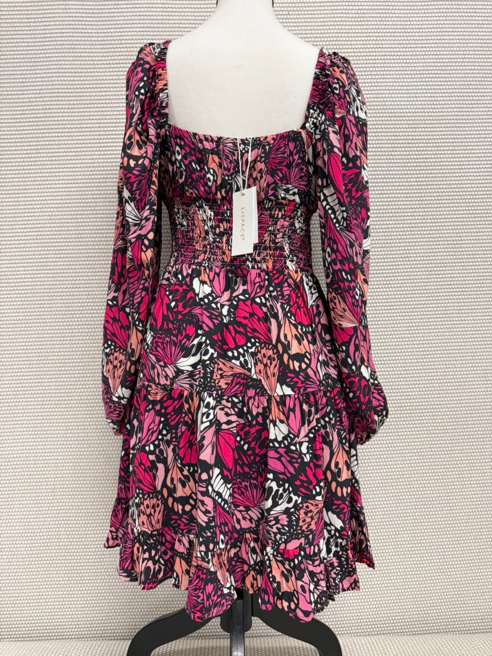 L*SPACE “Cassidy Print Smocked Mini Dress” —New with Tags. Resort Retail $158.