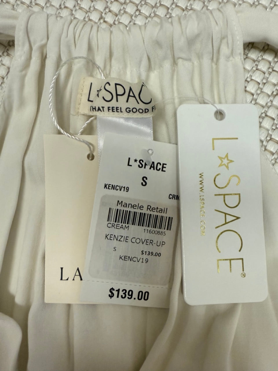 L*Space “Kenzie Cover Up" Cream —New with Tags. Resort retail $150.00