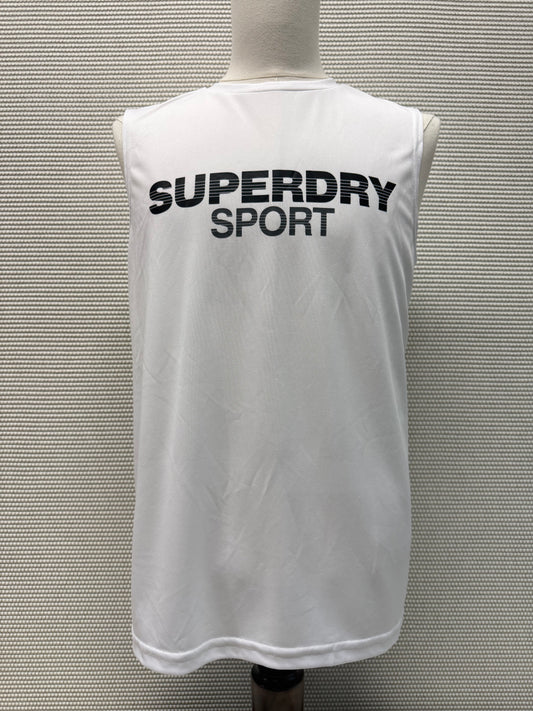 Superdry Sport “Active Mesh” White Sleeveless Training Tank — Men’s. New w/ Tag. Resort Retail $30