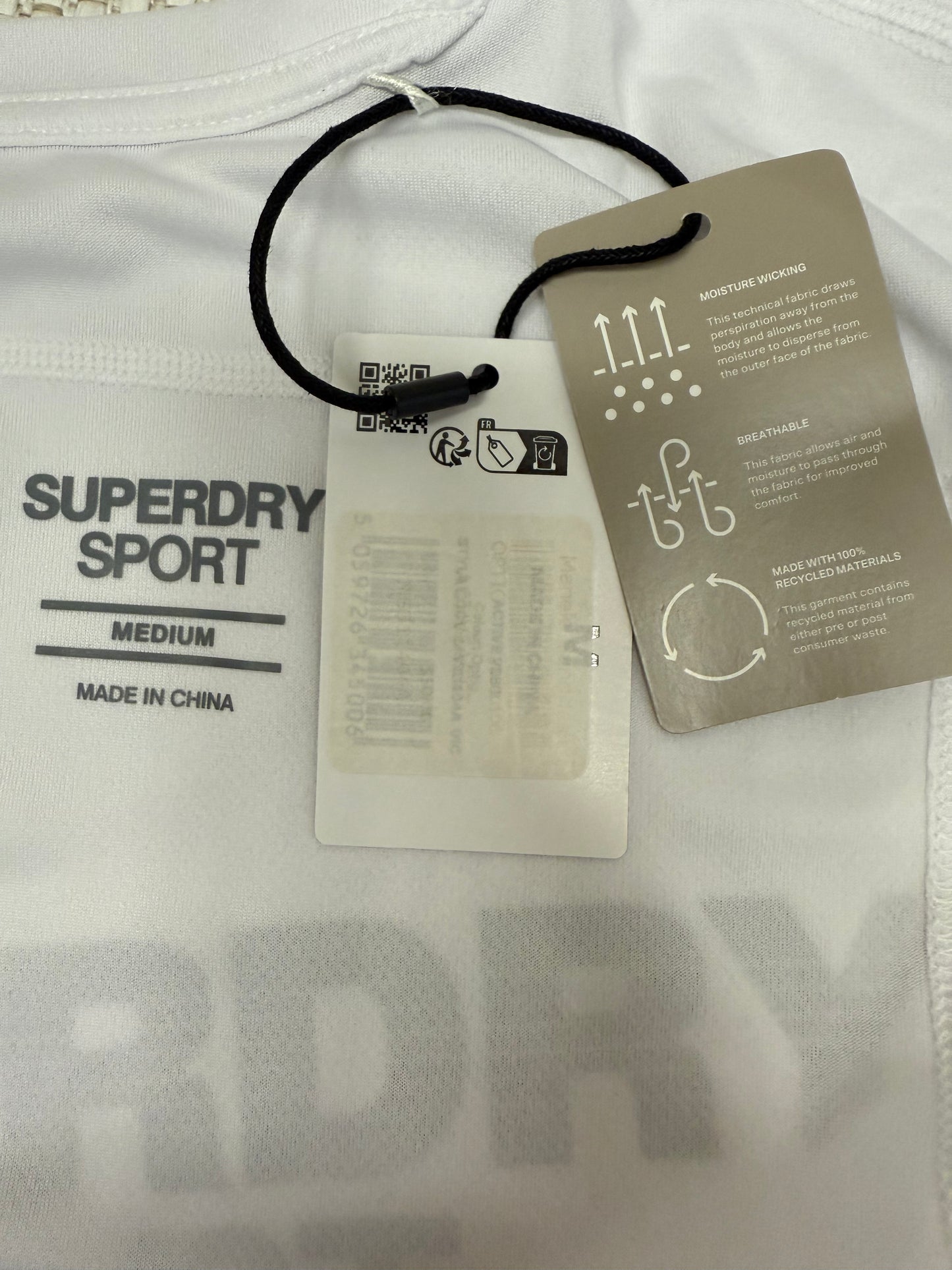 Superdry Sport “Active Mesh” White Sleeveless Training Tank — Men’s. New w/ Tag. Resort Retail $30
